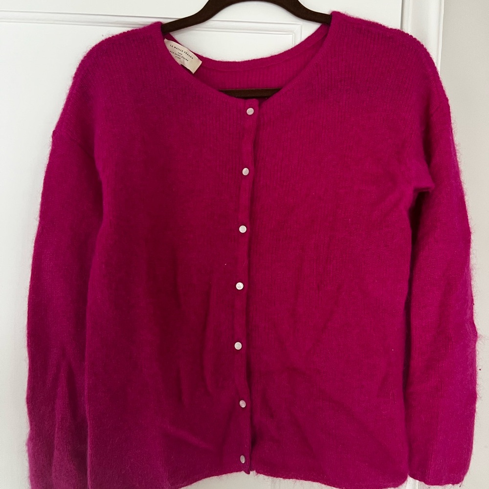 Sézane Gaspar Pink Cardigan Sweater